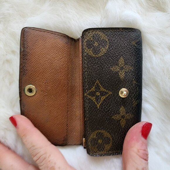 1990s Louis Vuitton 4 Ring Key Case Key Holder Monogram 4" x 2" RA1910 France - Picture 4 of 10